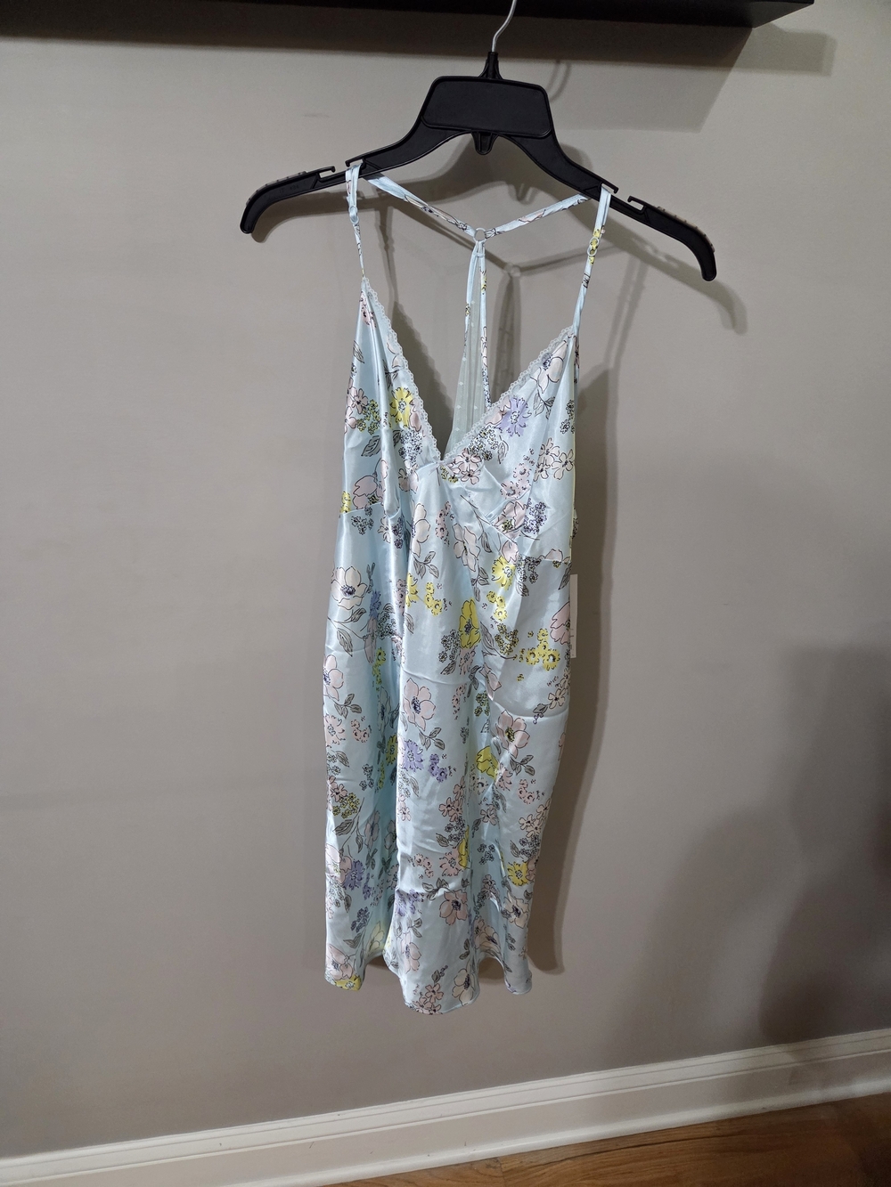 Apt. 9 Light Blue Floral Lace-Trim Slip Dress
